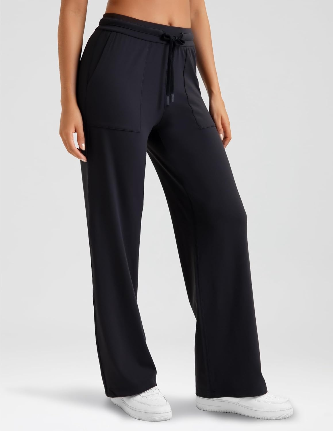 image:imageColorfulkoala Dreamlux Wide Leg Pants Women Lounge High Waisted Work Pants with Pockets 275305Black