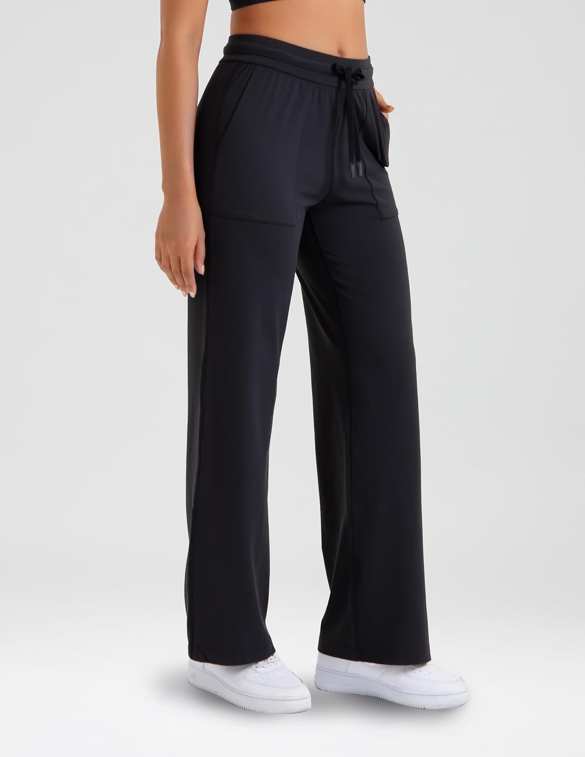 image:imageColorfulkoala Dreamlux Wide Leg Pants Women Lounge High Waisted Work Pants with Pockets 275305Black