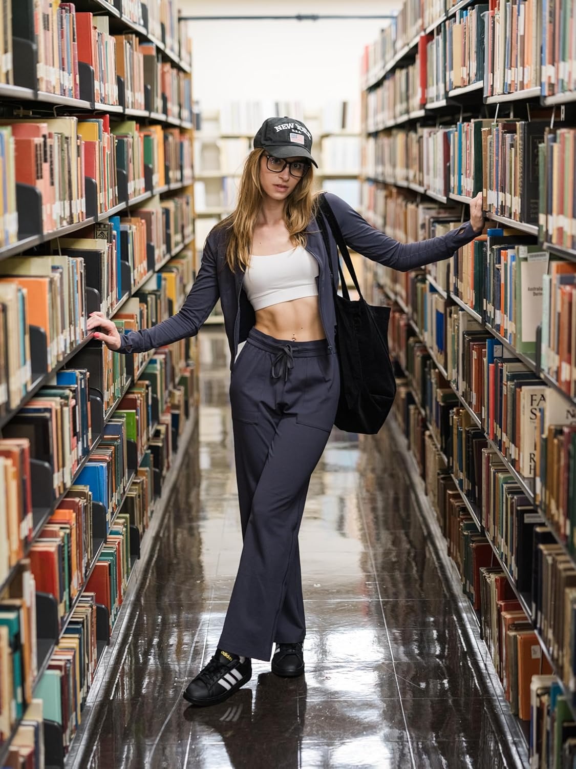 image:imageColorfulkoala Dreamlux Wide Leg Pants Women Lounge High Waisted Work Pants with Pockets 275305Black