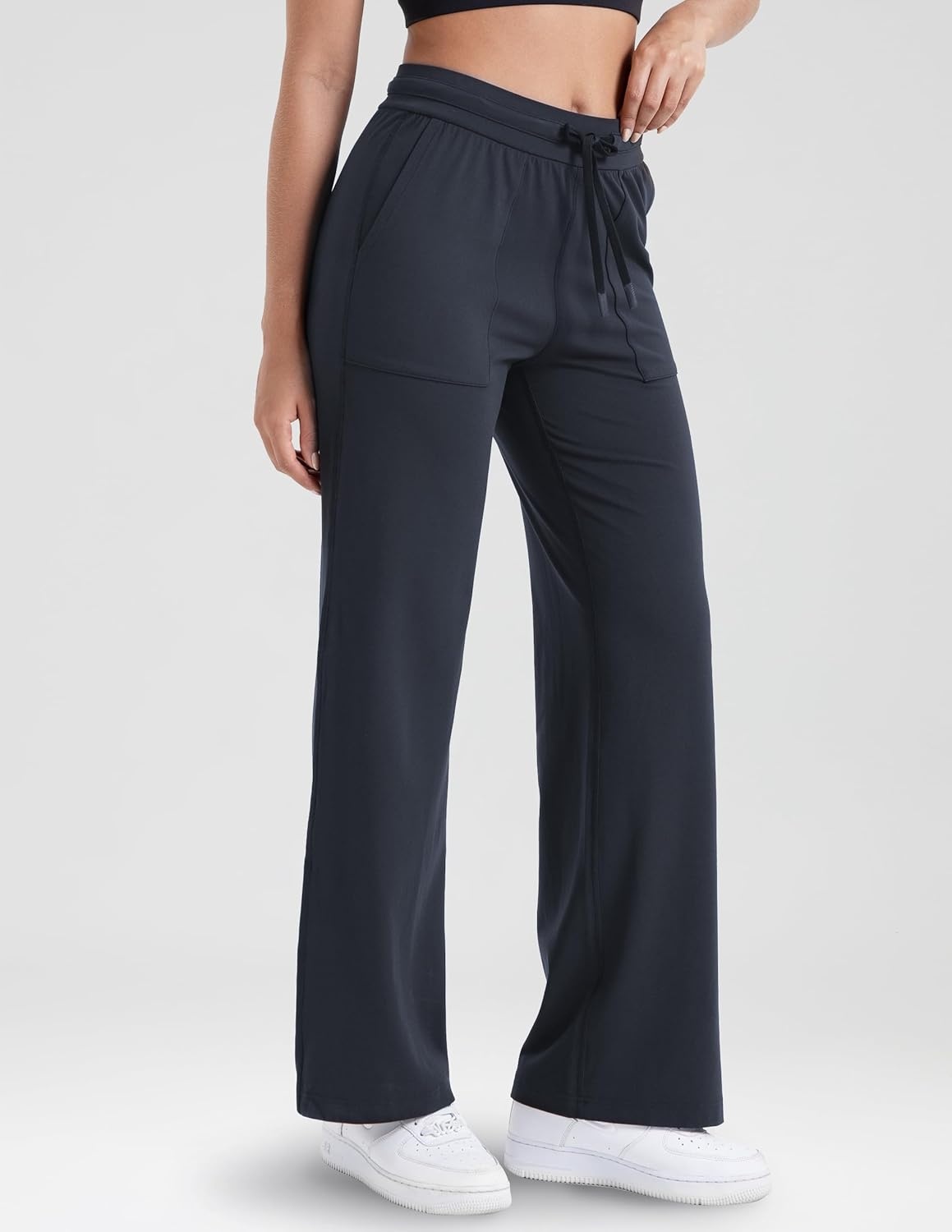 image:imageColorfulkoala Dreamlux Wide Leg Pants Women Lounge High Waisted Work Pants with Pockets 275305Blue Ink