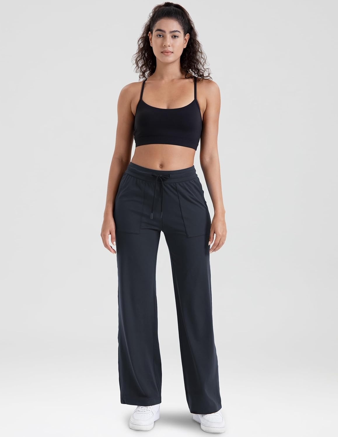 image:imageColorfulkoala Dreamlux Wide Leg Pants Women Lounge High Waisted Work Pants with Pockets 275305Blue Ink
