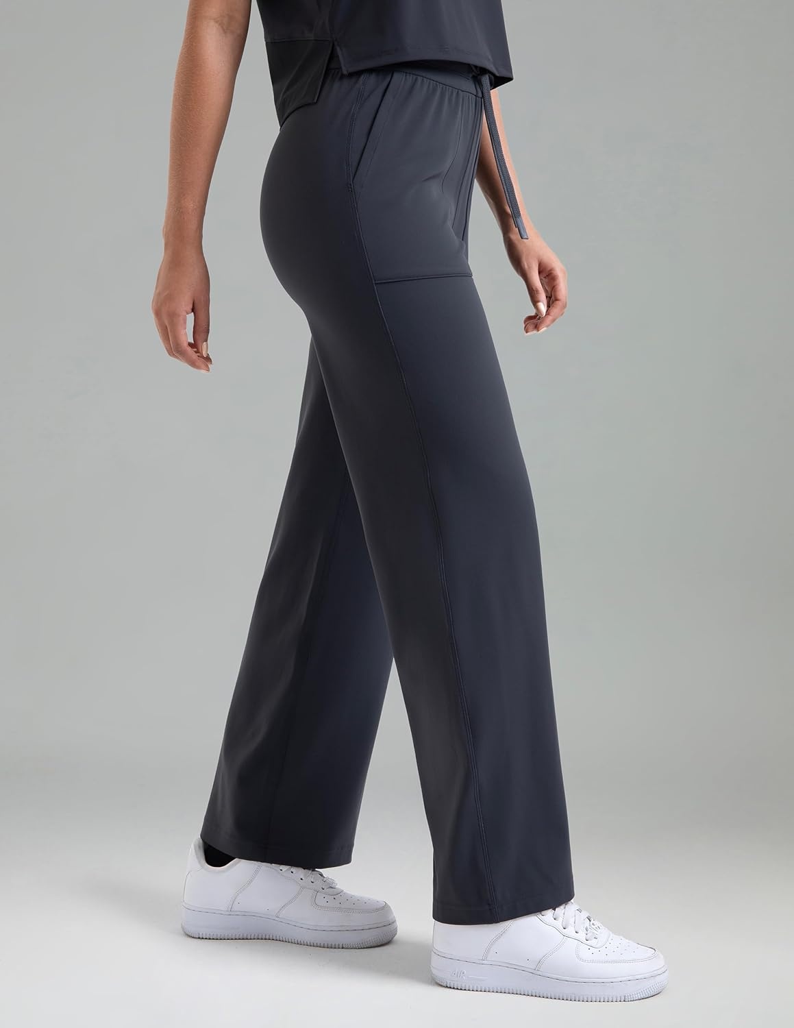 image:imageColorfulkoala Dreamlux Wide Leg Pants Women Lounge High Waisted Work Pants with Pockets 275305Blue Ink