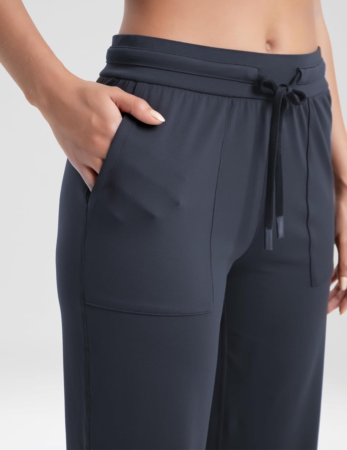 image:imageColorfulkoala Dreamlux Wide Leg Pants Women Lounge High Waisted Work Pants with Pockets 275305Blue Ink