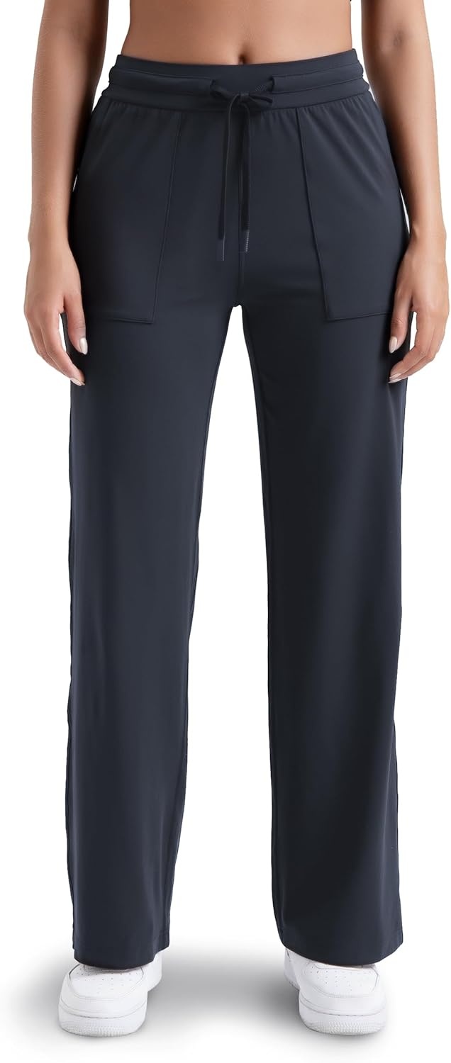 image:imageColorfulkoala Dreamlux Wide Leg Pants Women Lounge High Waisted Work Pants with Pockets 275305Blue Ink