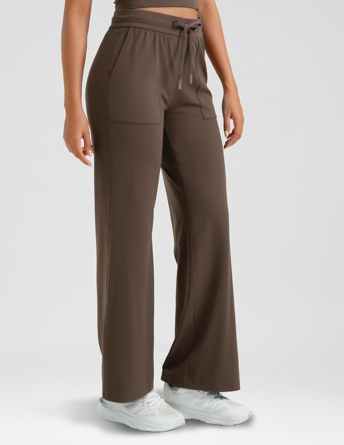 image:imageColorfulkoala Dreamlux Wide Leg Pants Women Lounge High Waisted Work Pants with Pockets 275305Cocoa