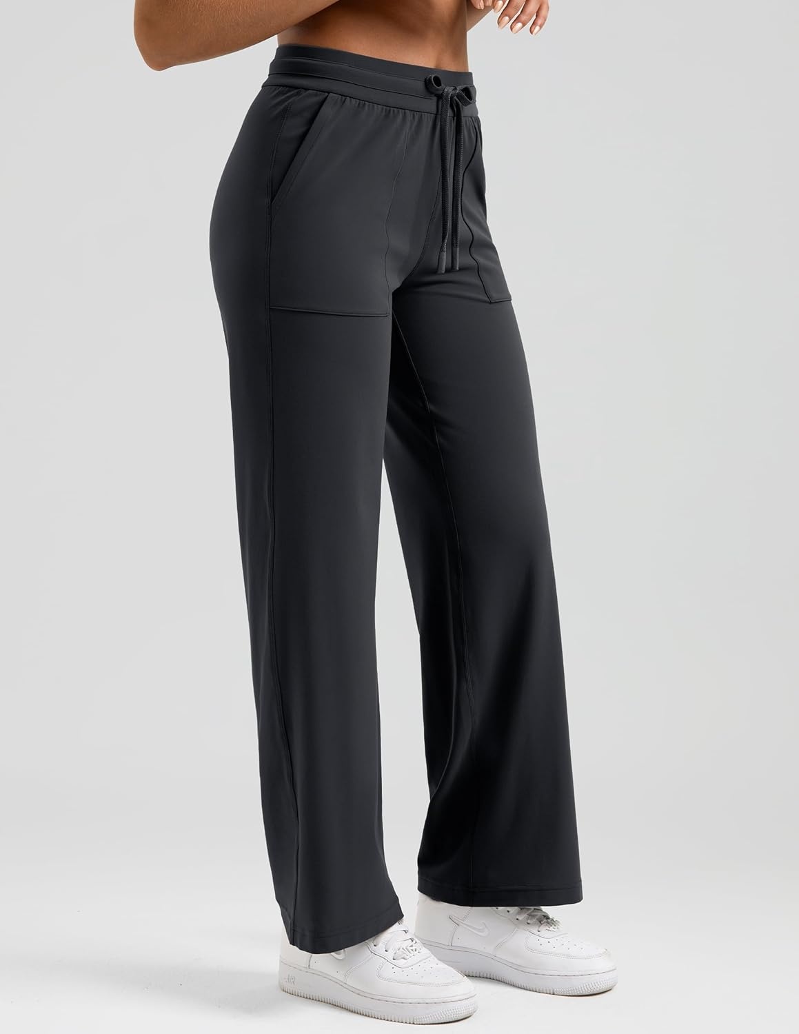 image:imageColorfulkoala Dreamlux Wide Leg Pants Women Lounge High Waisted Work Pants with Pockets 275305Dark Carbon