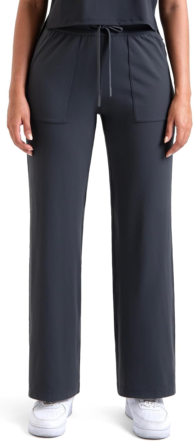 image:imageColorfulkoala Dreamlux Wide Leg Pants Women Lounge High Waisted Work Pants with Pockets 275305Dark Carbon