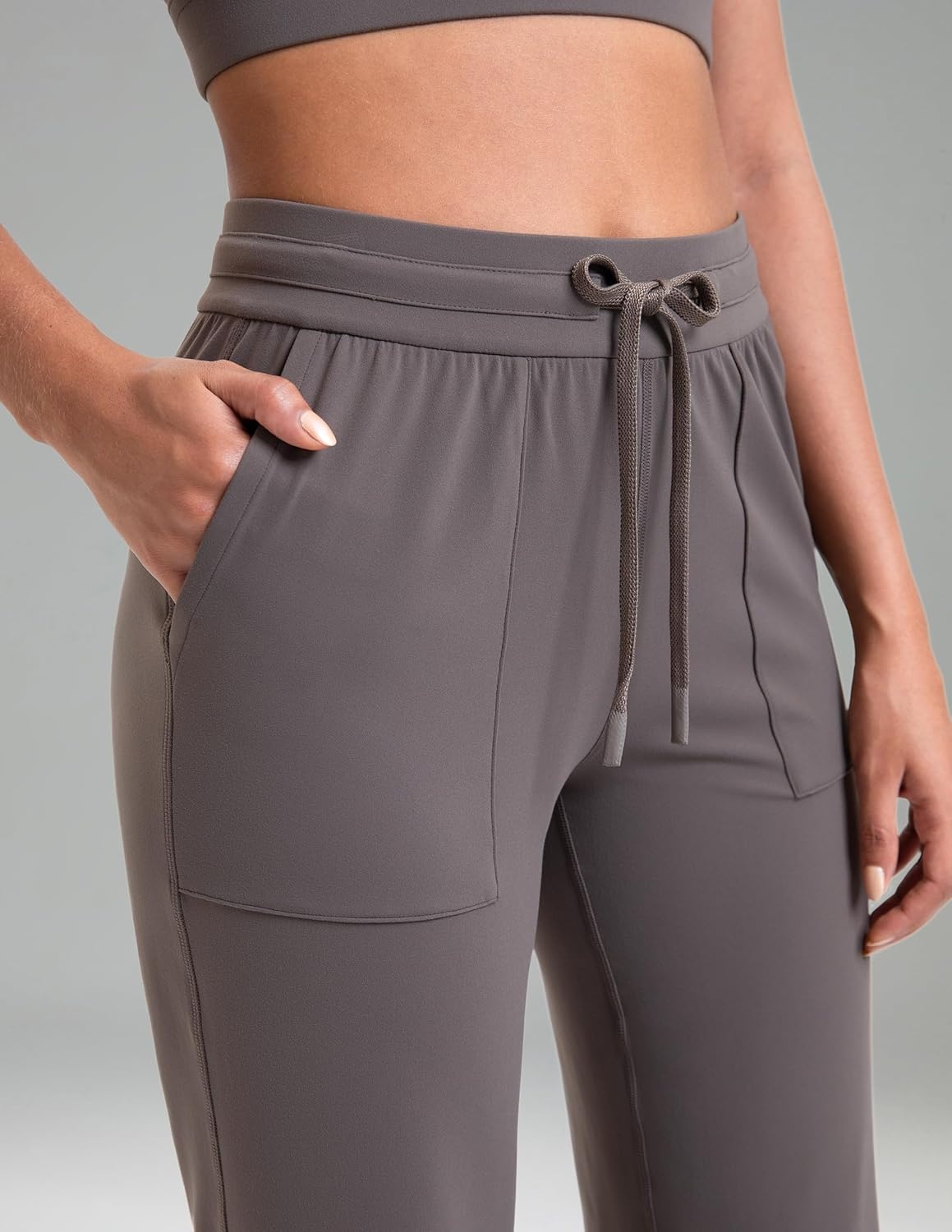 image:imageColorfulkoala Dreamlux Wide Leg Pants Women Lounge High Waisted Work Pants with Pockets 275305Major Brown