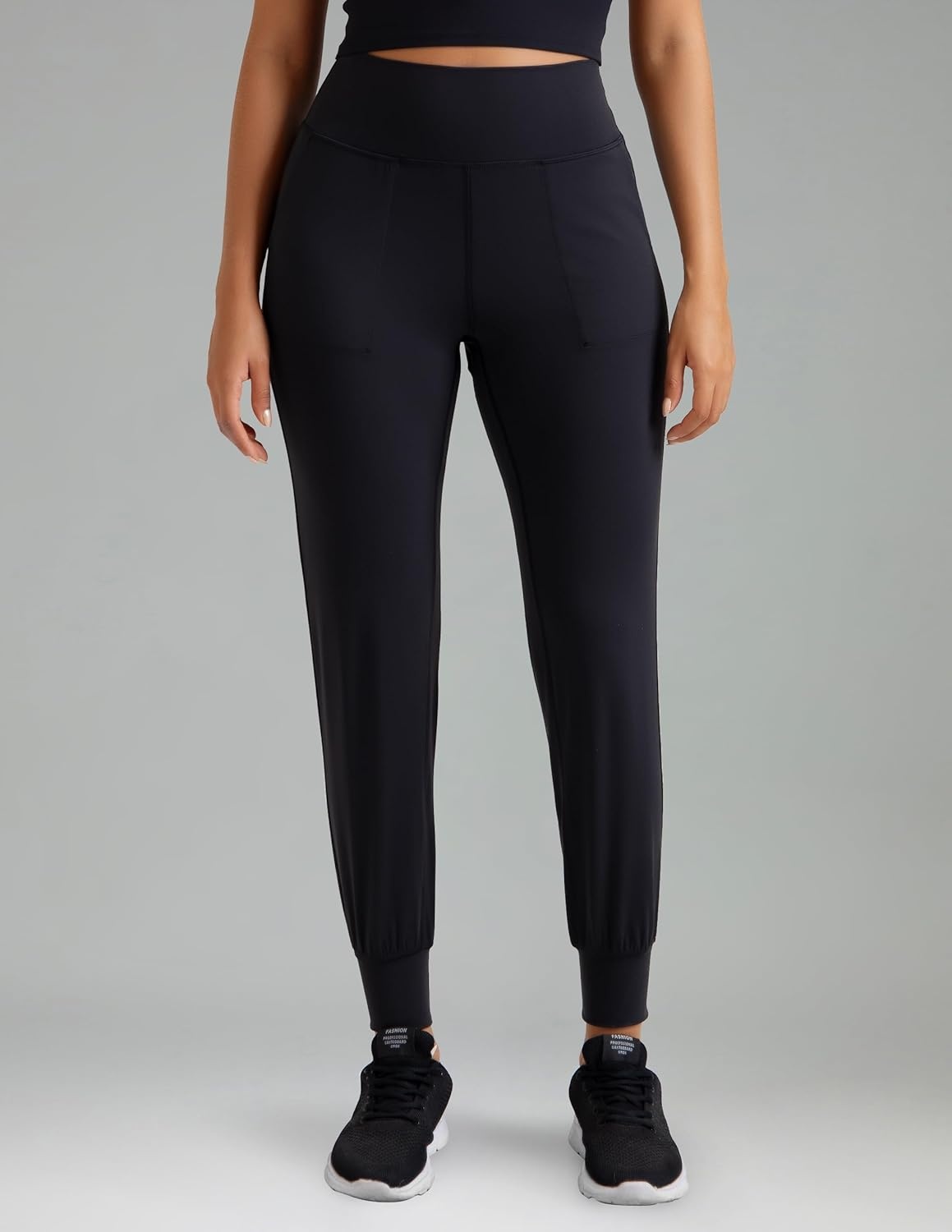 image:imageColorfulkoala Womens Dreamlux Jogger Pants High Waisted Sweatpants Tapered Lounge Pants 28 Inseam Joggers with PocketsBlack
