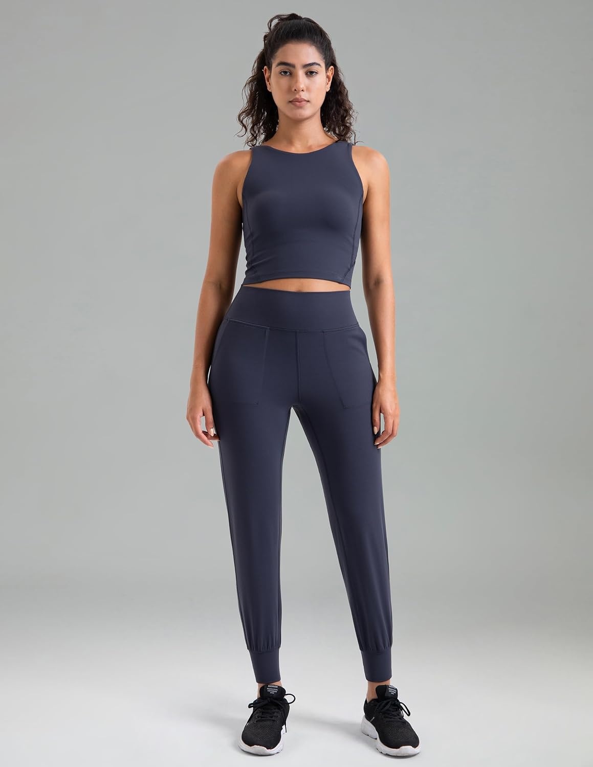 image:imageColorfulkoala Womens Dreamlux Jogger Pants High Waisted Sweatpants Tapered Lounge Pants 28 Inseam Joggers with PocketsBlue Ink