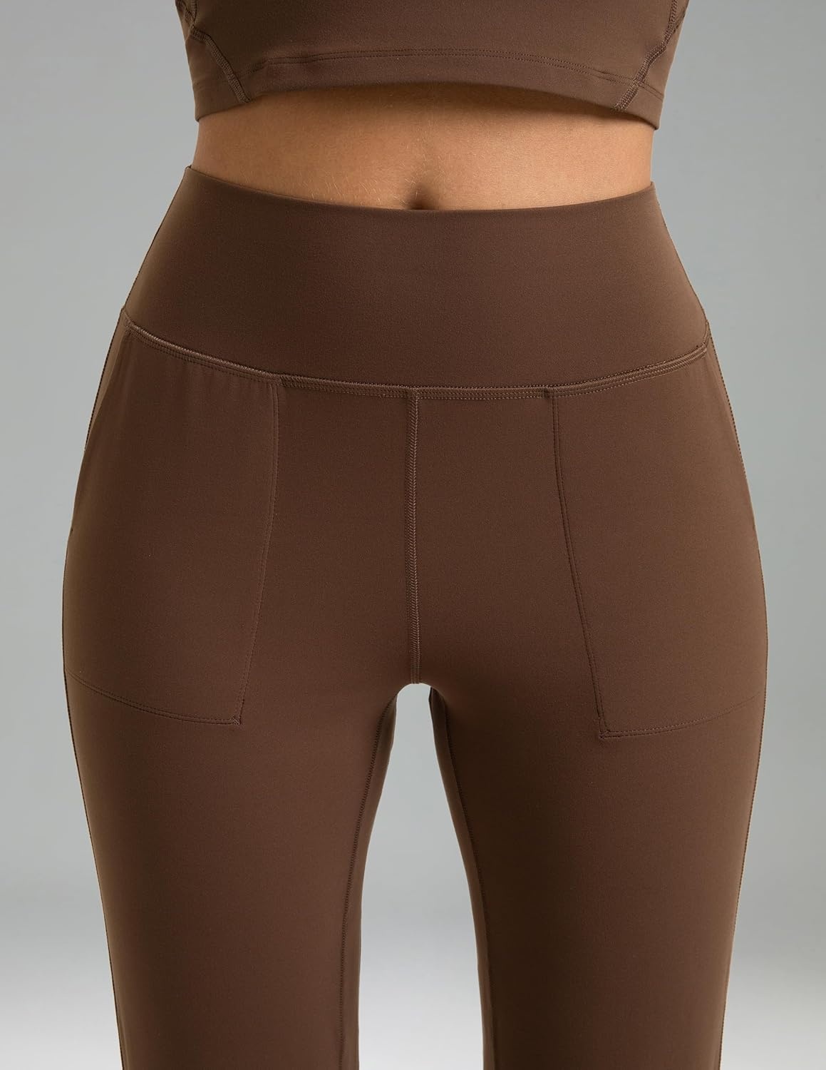image:imageColorfulkoala Womens Dreamlux Jogger Pants High Waisted Sweatpants Tapered Lounge Pants 28 Inseam Joggers with PocketsCocoa