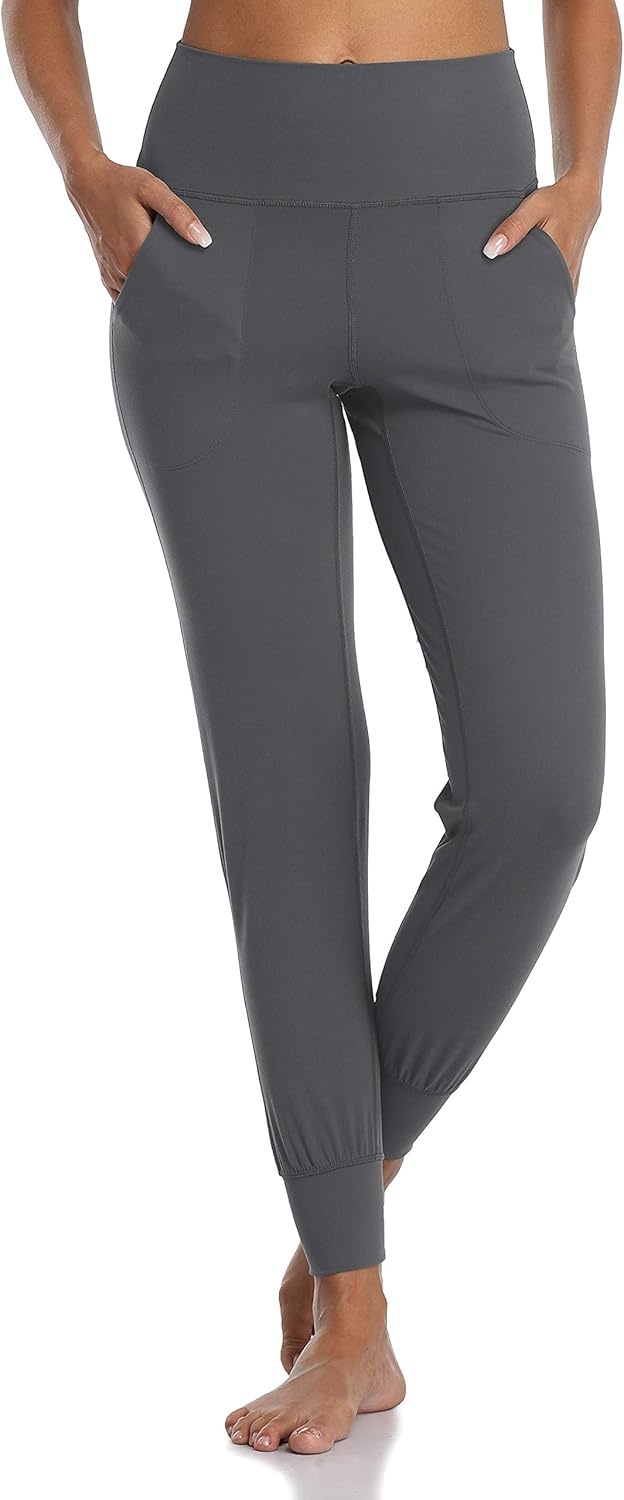 image:imageColorfulkoala Womens High Waisted Joggers with Pockets Full Length Sweatpants amp Lounge PantsCharcoal Grey