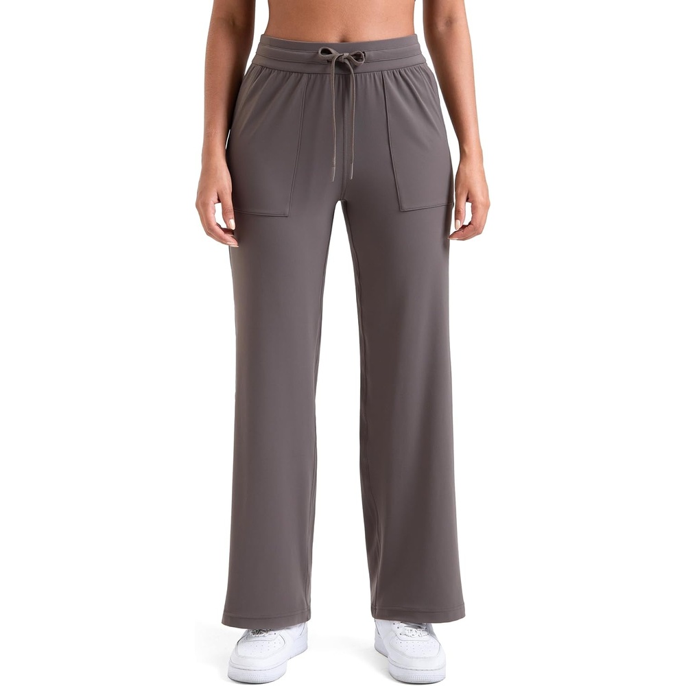 image:imageColorfulkoala Dreamlux Wide Leg Pants Women Lounge High Waisted Work Pants with Pockets 275305Major Brown