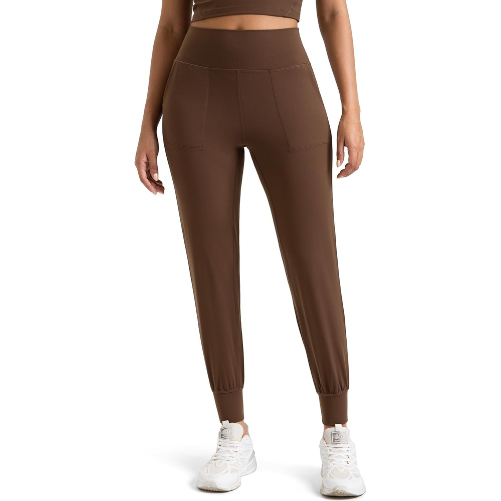 image:imageColorfulkoala Womens Dreamlux Jogger Pants High Waisted Sweatpants Tapered Lounge Pants 28 Inseam Joggers with PocketsCocoa