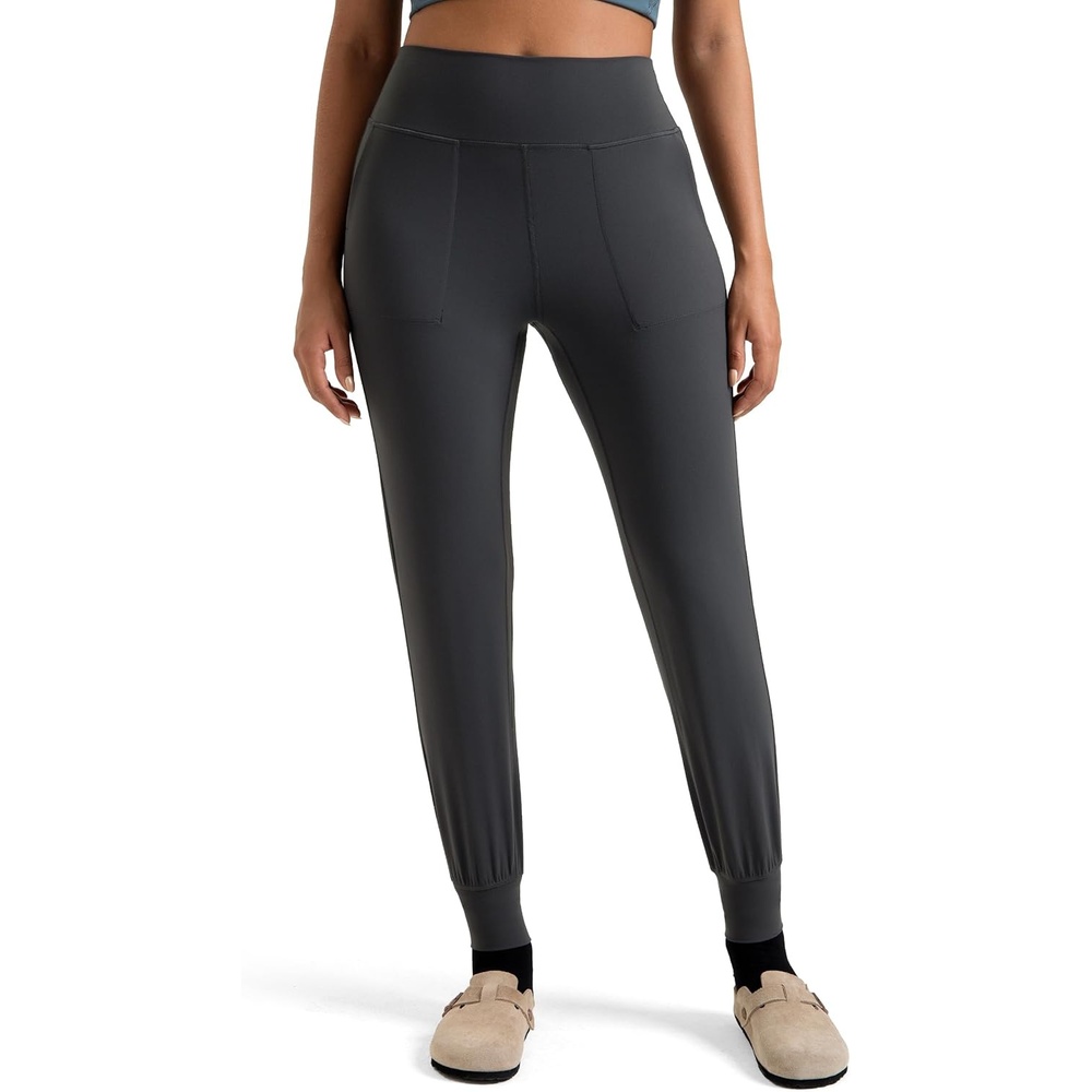 image:imageColorfulkoala Womens Dreamlux Jogger Pants High Waisted Sweatpants Tapered Lounge Pants 28 Inseam Joggers with PocketsDark Carbon