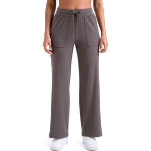 image:imageColorfulkoala Dreamlux Wide Leg Pants Women Lounge High Waisted Work Pants with Pockets 275305Major Brown