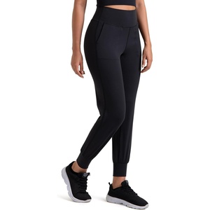 image:imageColorfulkoala Womens Dreamlux Jogger Pants High Waisted Sweatpants Tapered Lounge Pants 28 Inseam Joggers with PocketsBlack