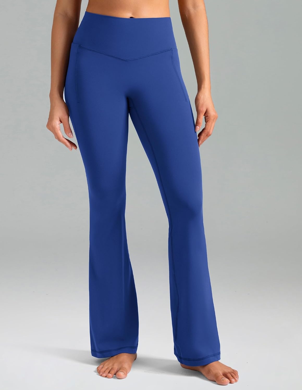 image:imageColorfulkoala Dreamlux Flare Leggings for Women with Pockets High Waist No Front Seam Yoga Pants 275 295 315Baleine Blue