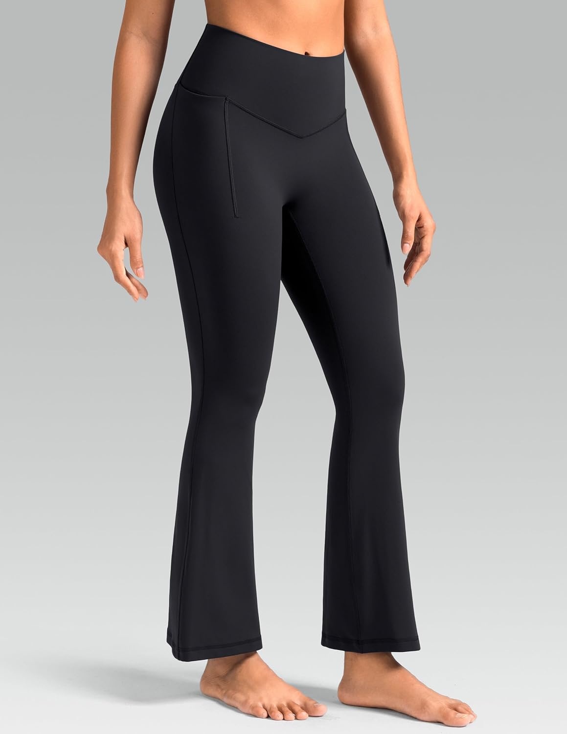 image:imageColorfulkoala Dreamlux Flare Leggings for Women with Pockets High Waist No Front Seam Yoga Pants 275 295 315Black