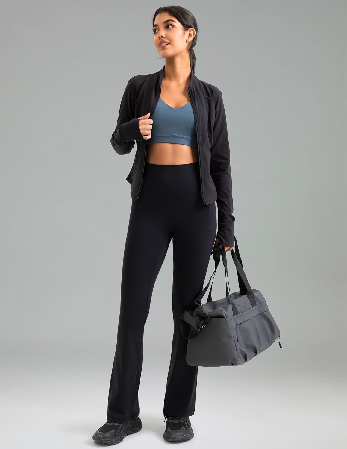image:imageColorfulkoala Dreamlux Flare Leggings for Women with Pockets High Waist No Front Seam Yoga Pants 275 295 315Black
