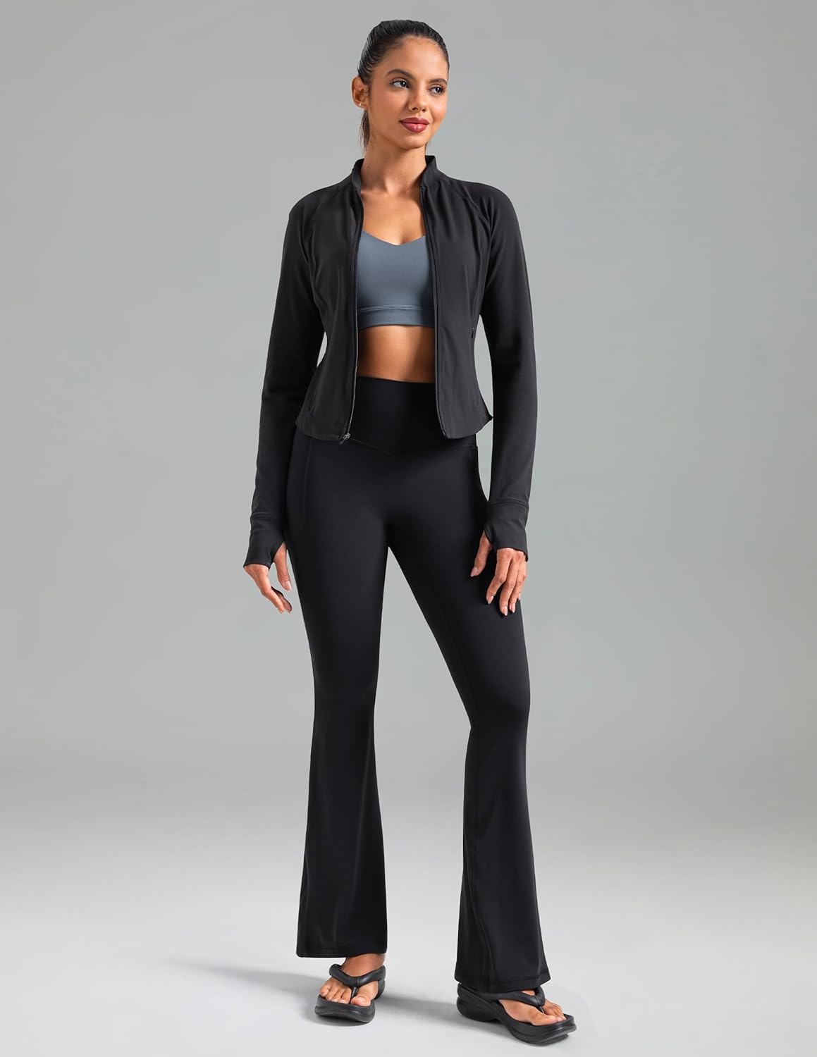 image:imageColorfulkoala Dreamlux Flare Leggings for Women with Pockets High Waist No Front Seam Yoga Pants 275 295 315Black
