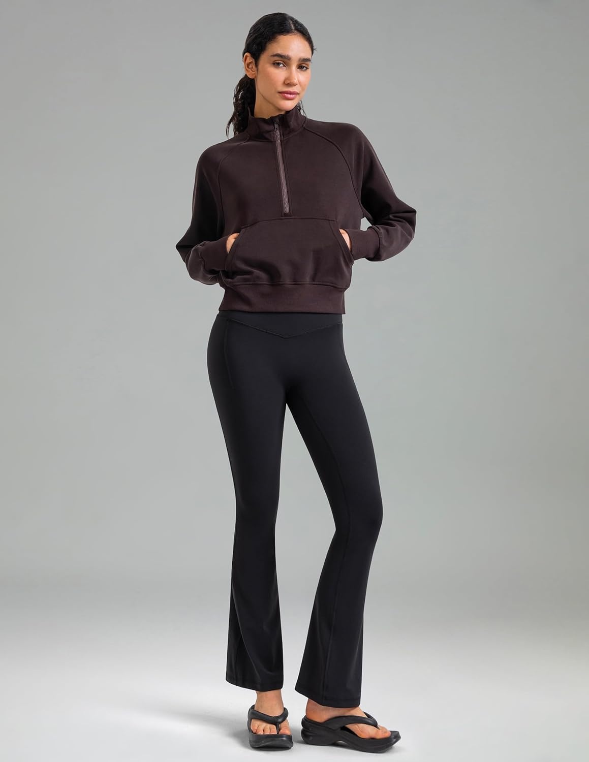 image:imageColorfulkoala Dreamlux Flare Leggings for Women with Pockets High Waist No Front Seam Yoga Pants 275 295 315Black