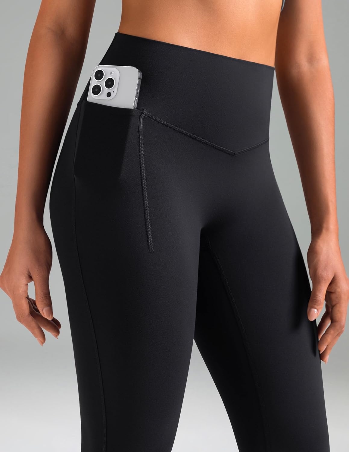 image:imageColorfulkoala Dreamlux Flare Leggings for Women with Pockets High Waist No Front Seam Yoga Pants 275 295 315Black