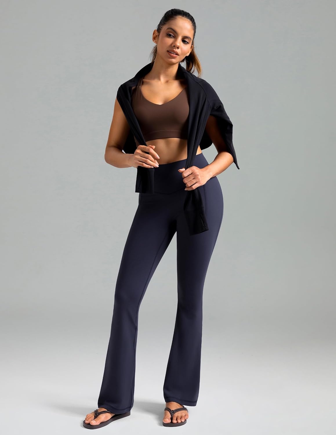 image:imageColorfulkoala Dreamlux Flare Leggings for Women with Pockets High Waist No Front Seam Yoga Pants 275 295 315Blue Ink