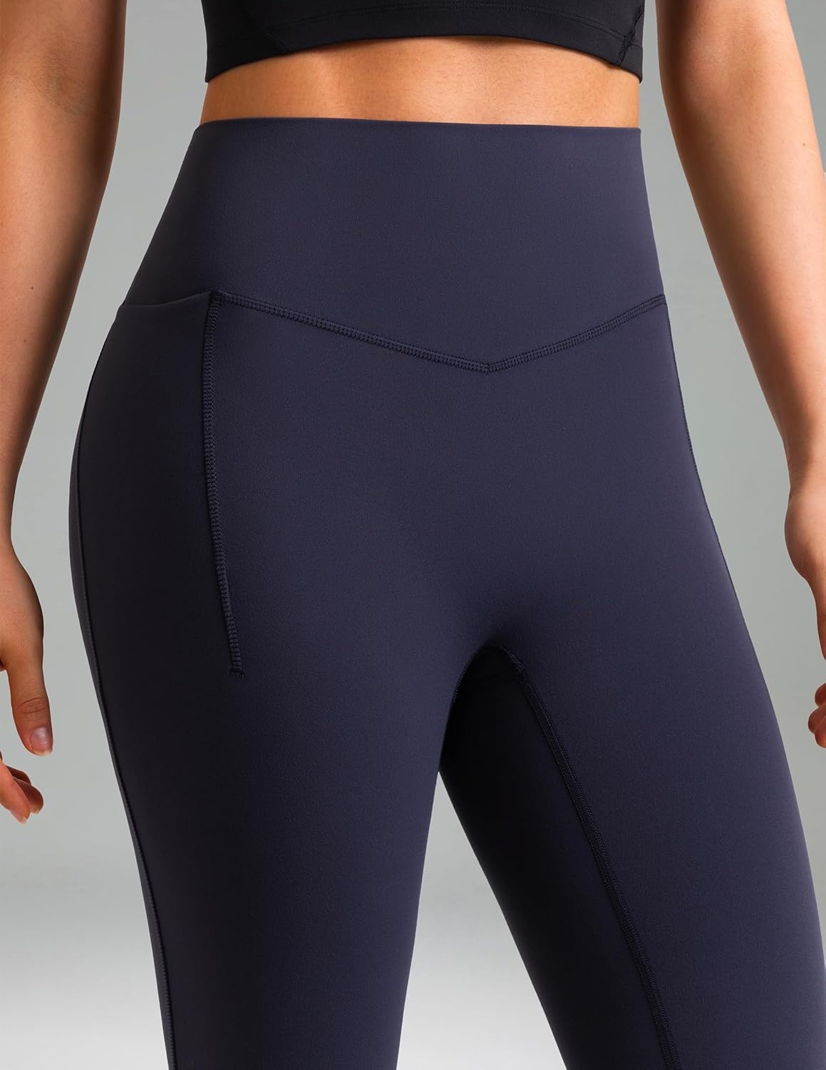 image:imageColorfulkoala Dreamlux Flare Leggings for Women with Pockets High Waist No Front Seam Yoga Pants 275 295 315Blue Ink