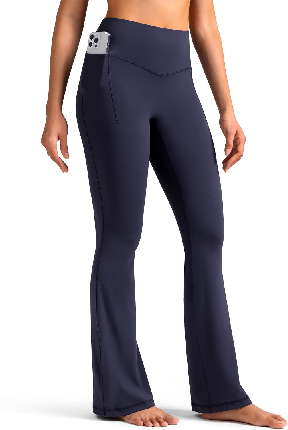 image:imageColorfulkoala Dreamlux Flare Leggings for Women with Pockets High Waist No Front Seam Yoga Pants 275 295 315Blue Ink