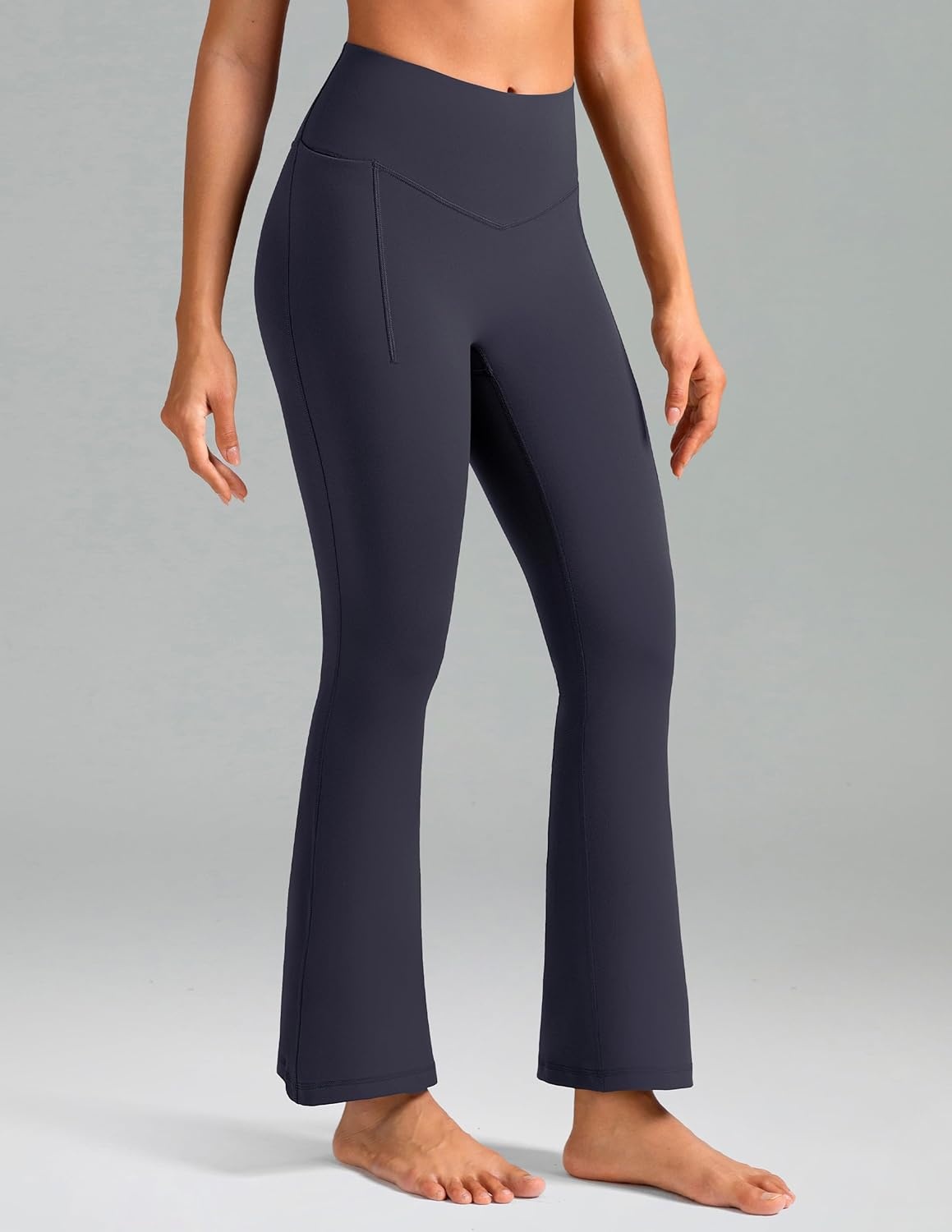 image:imageColorfulkoala Dreamlux Flare Leggings for Women with Pockets High Waist No Front Seam Yoga Pants 275 295 315Blue Ink