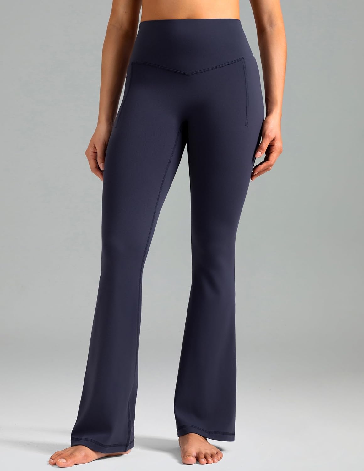 image:imageColorfulkoala Dreamlux Flare Leggings for Women with Pockets High Waist No Front Seam Yoga Pants 275 295 315Blue Ink