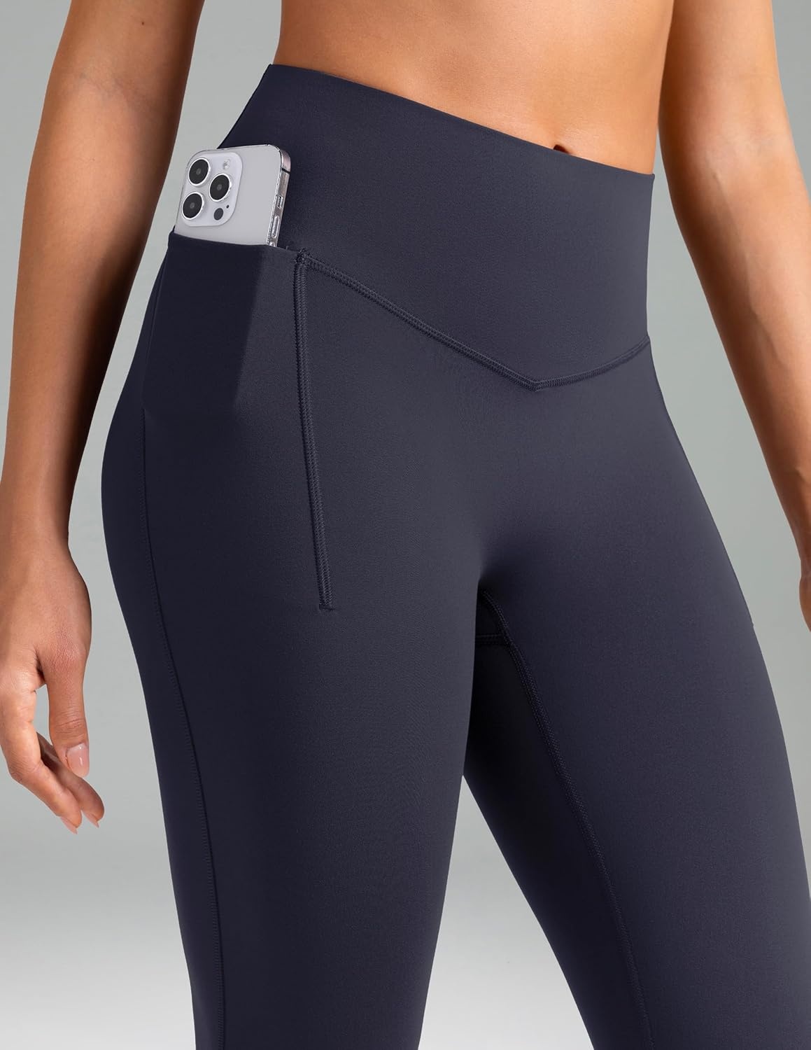 image:imageColorfulkoala Dreamlux Flare Leggings for Women with Pockets High Waist No Front Seam Yoga Pants 275 295 315Blue Ink