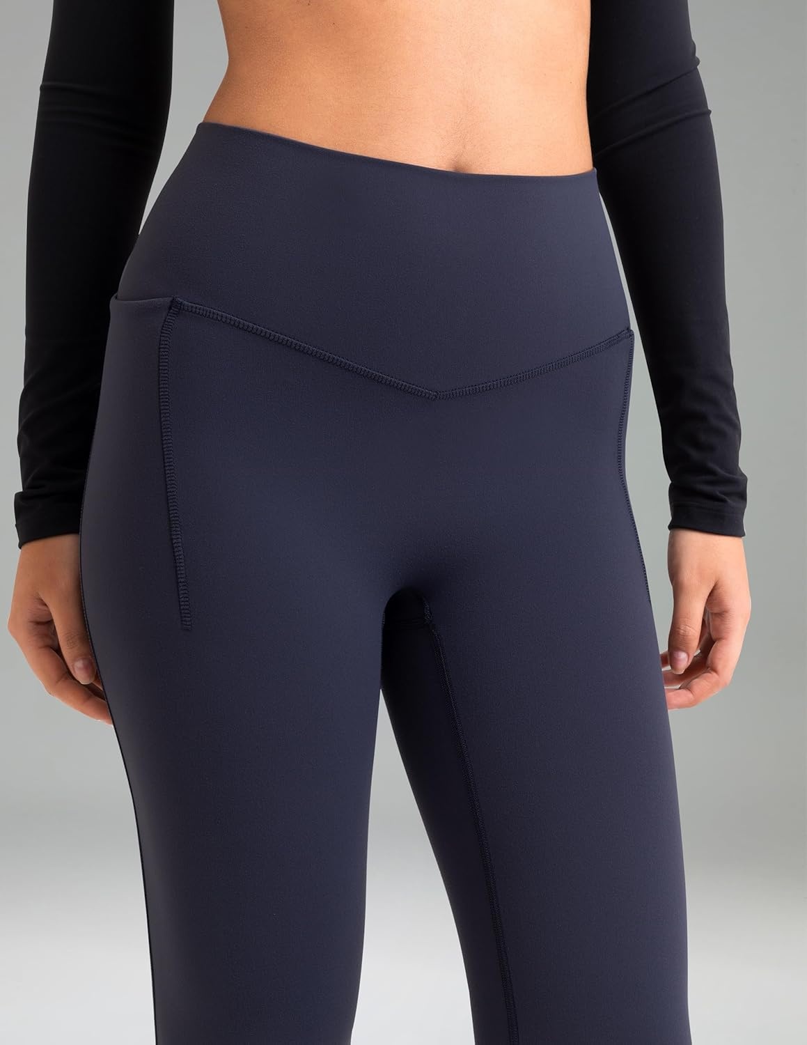 image:imageColorfulkoala Dreamlux Flare Leggings for Women with Pockets High Waist No Front Seam Yoga Pants 275 295 315Blue Ink