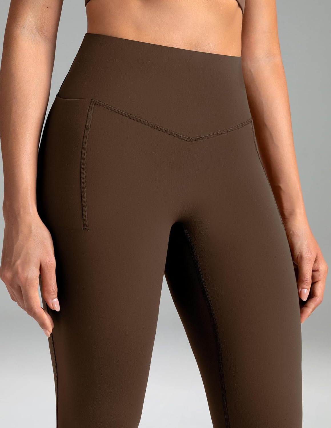 image:imageColorfulkoala Dreamlux Flare Leggings for Women with Pockets High Waist No Front Seam Yoga Pants 275 295 315Cocoa