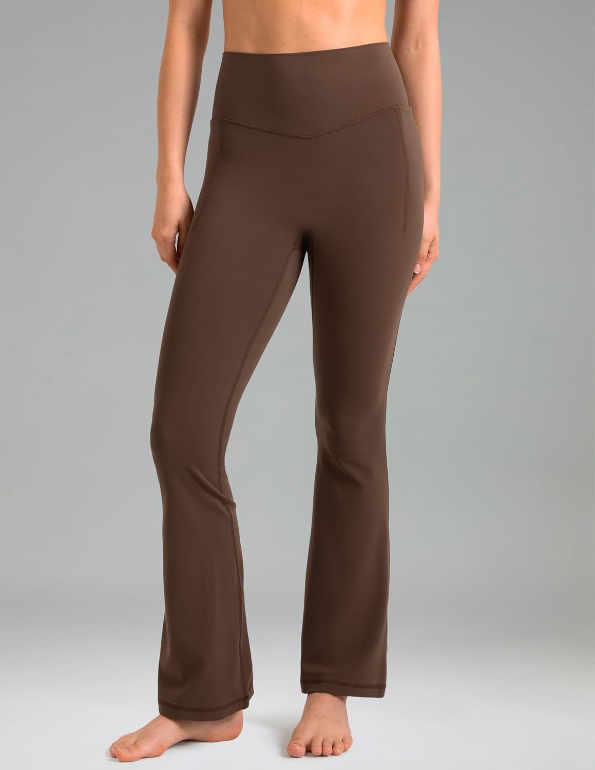 image:imageColorfulkoala Dreamlux Flare Leggings for Women with Pockets High Waist No Front Seam Yoga Pants 275 295 315Cocoa