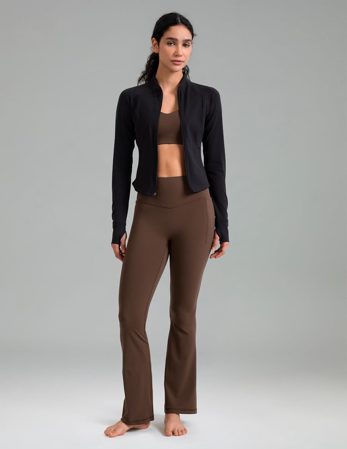 image:imageColorfulkoala Dreamlux Flare Leggings for Women with Pockets High Waist No Front Seam Yoga Pants 275 295 315Cocoa