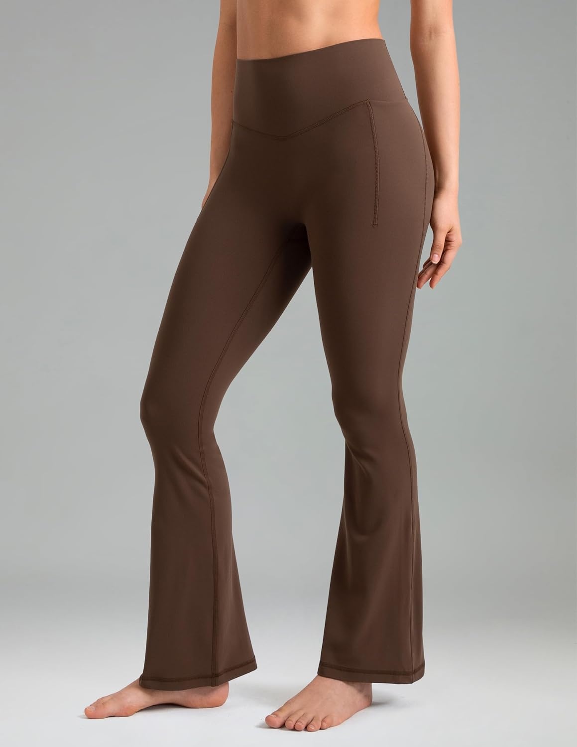 image:imageColorfulkoala Dreamlux Flare Leggings for Women with Pockets High Waist No Front Seam Yoga Pants 275 295 315Cocoa