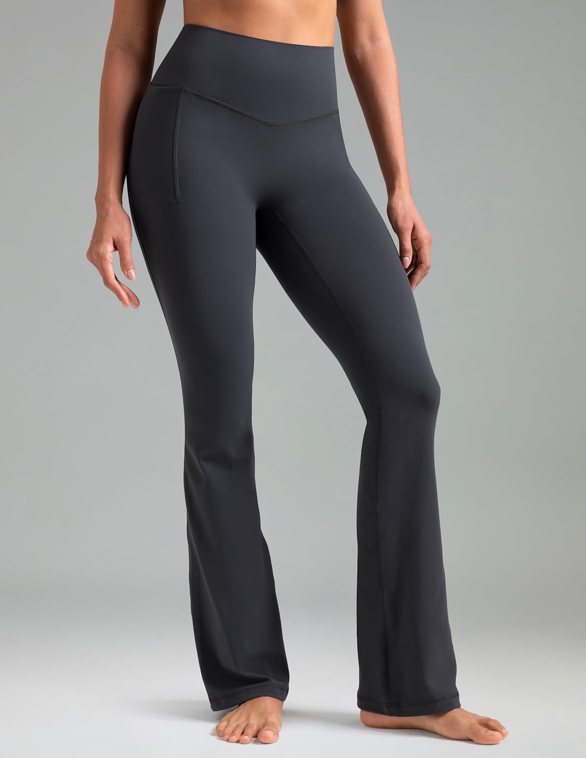 image:imageColorfulkoala Dreamlux Flare Leggings for Women with Pockets High Waist No Front Seam Yoga Pants 275 295 315Dark Carbon