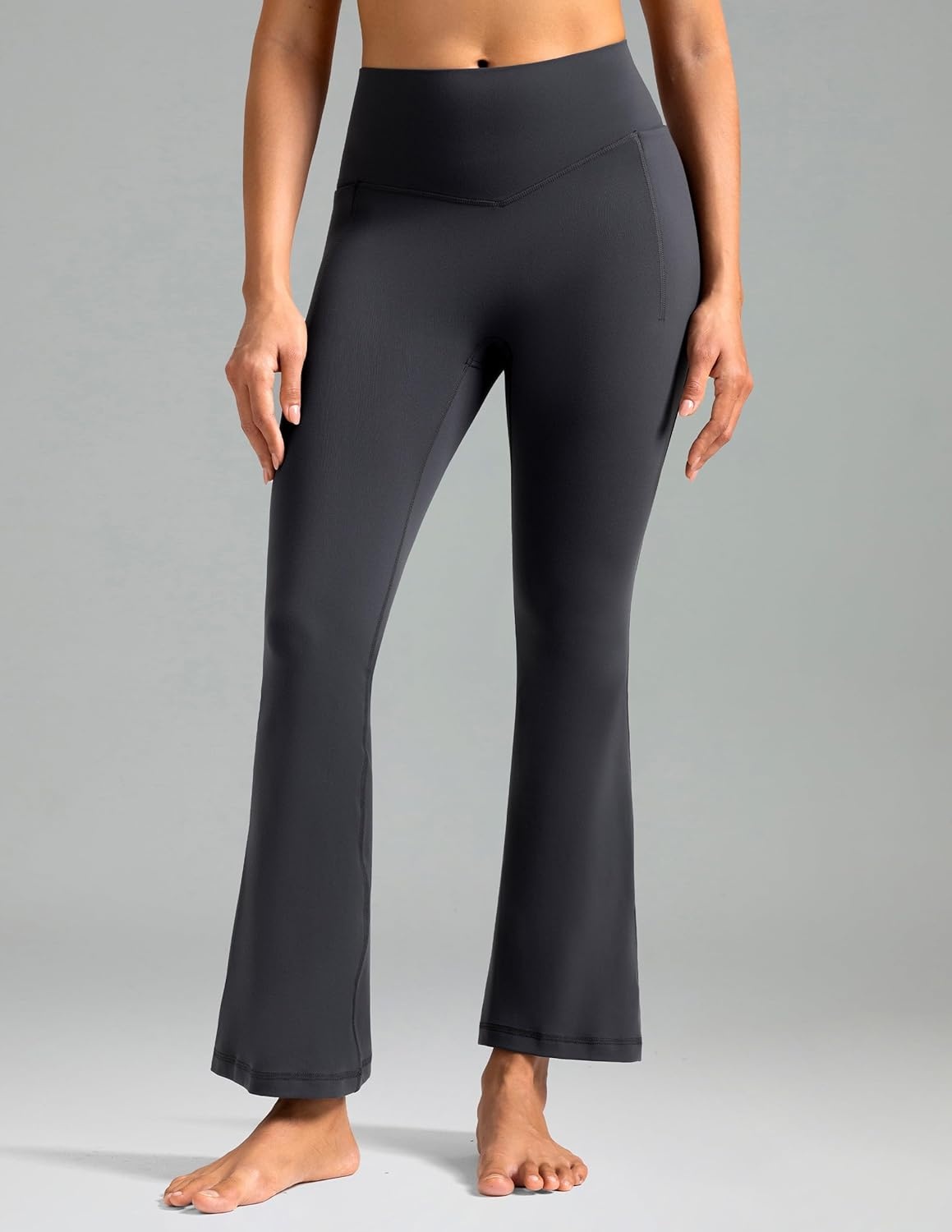 image:imageColorfulkoala Dreamlux Flare Leggings for Women with Pockets High Waist No Front Seam Yoga Pants 275 295 315Dark Carbon