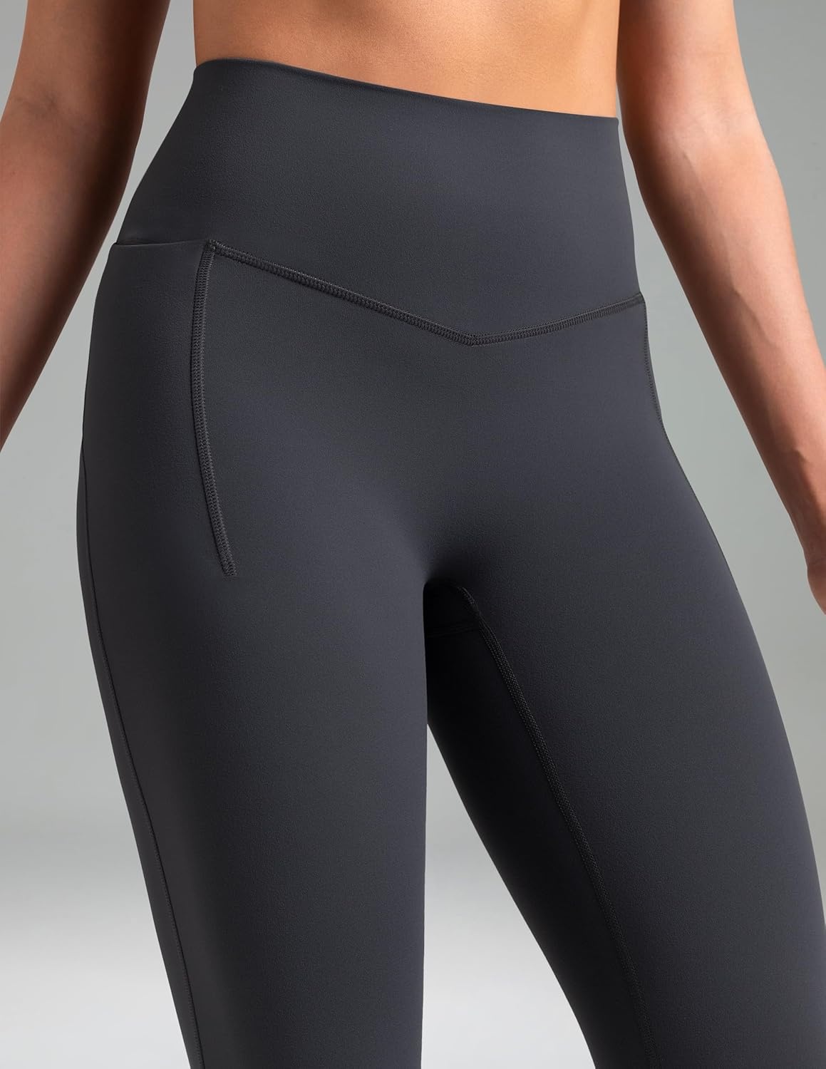 image:imageColorfulkoala Dreamlux Flare Leggings for Women with Pockets High Waist No Front Seam Yoga Pants 275 295 315Dark Carbon