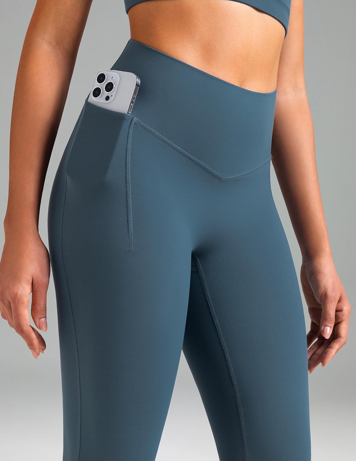 image:imageColorfulkoala Dreamlux Flare Leggings for Women with Pockets High Waist No Front Seam Yoga Pants 275 295 315Dark Jasper