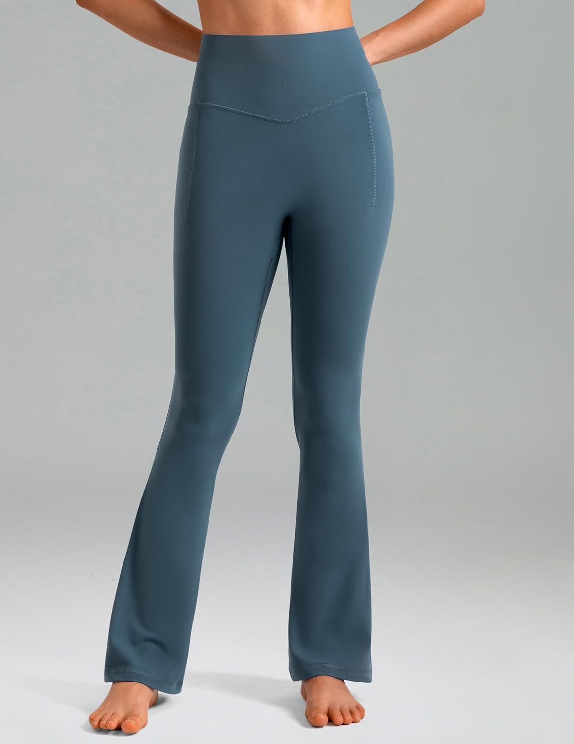 image:imageColorfulkoala Dreamlux Flare Leggings for Women with Pockets High Waist No Front Seam Yoga Pants 275 295 315Dark Jasper