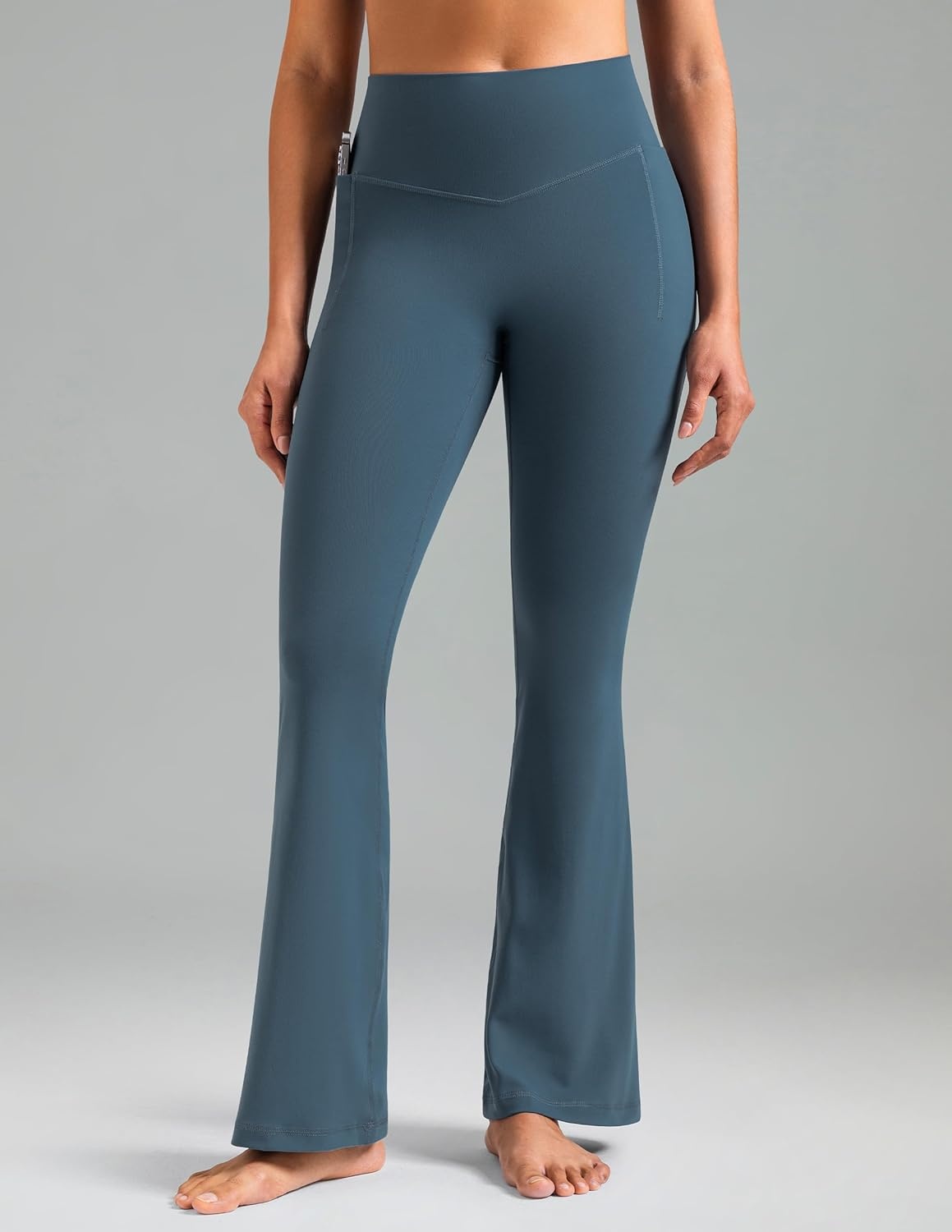 image:imageColorfulkoala Dreamlux Flare Leggings for Women with Pockets High Waist No Front Seam Yoga Pants 275 295 315Dark Jasper