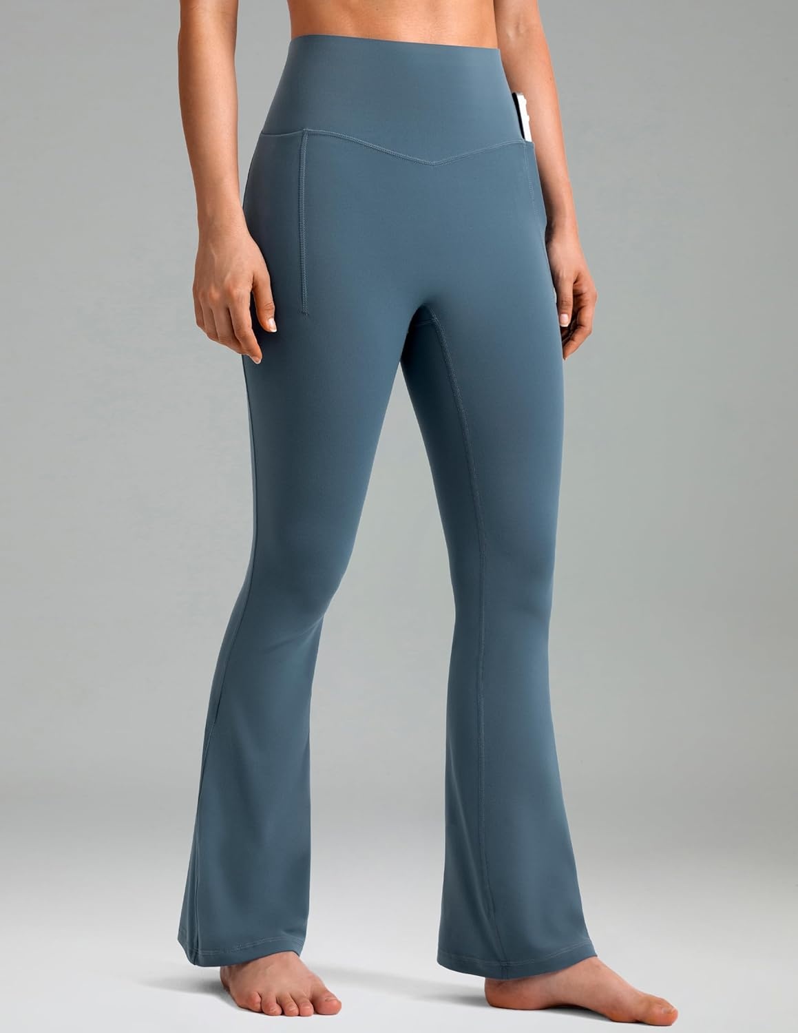 image:imageColorfulkoala Dreamlux Flare Leggings for Women with Pockets High Waist No Front Seam Yoga Pants 275 295 315Dark Jasper