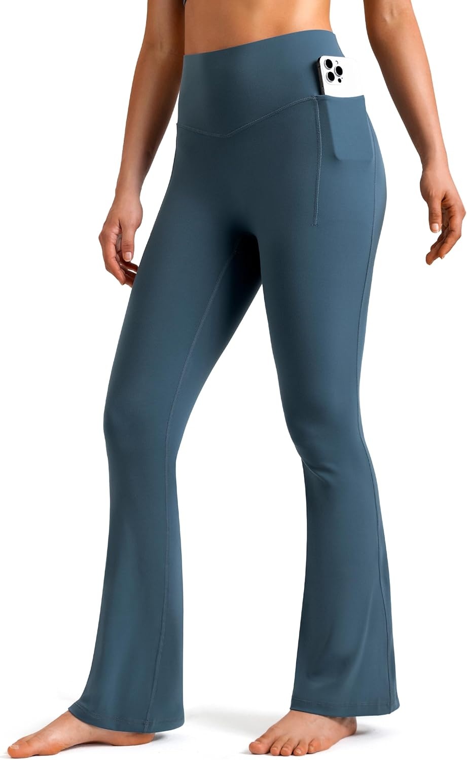 image:imageColorfulkoala Dreamlux Flare Leggings for Women with Pockets High Waist No Front Seam Yoga Pants 275 295 315Dark Jasper