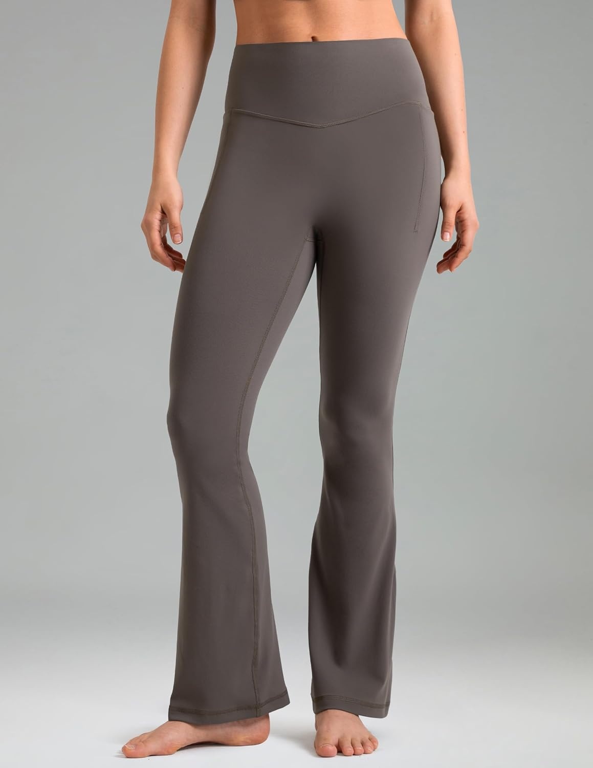 image:imageColorfulkoala Dreamlux Flare Leggings for Women with Pockets High Waist No Front Seam Yoga Pants 275 295 315Major Brown
