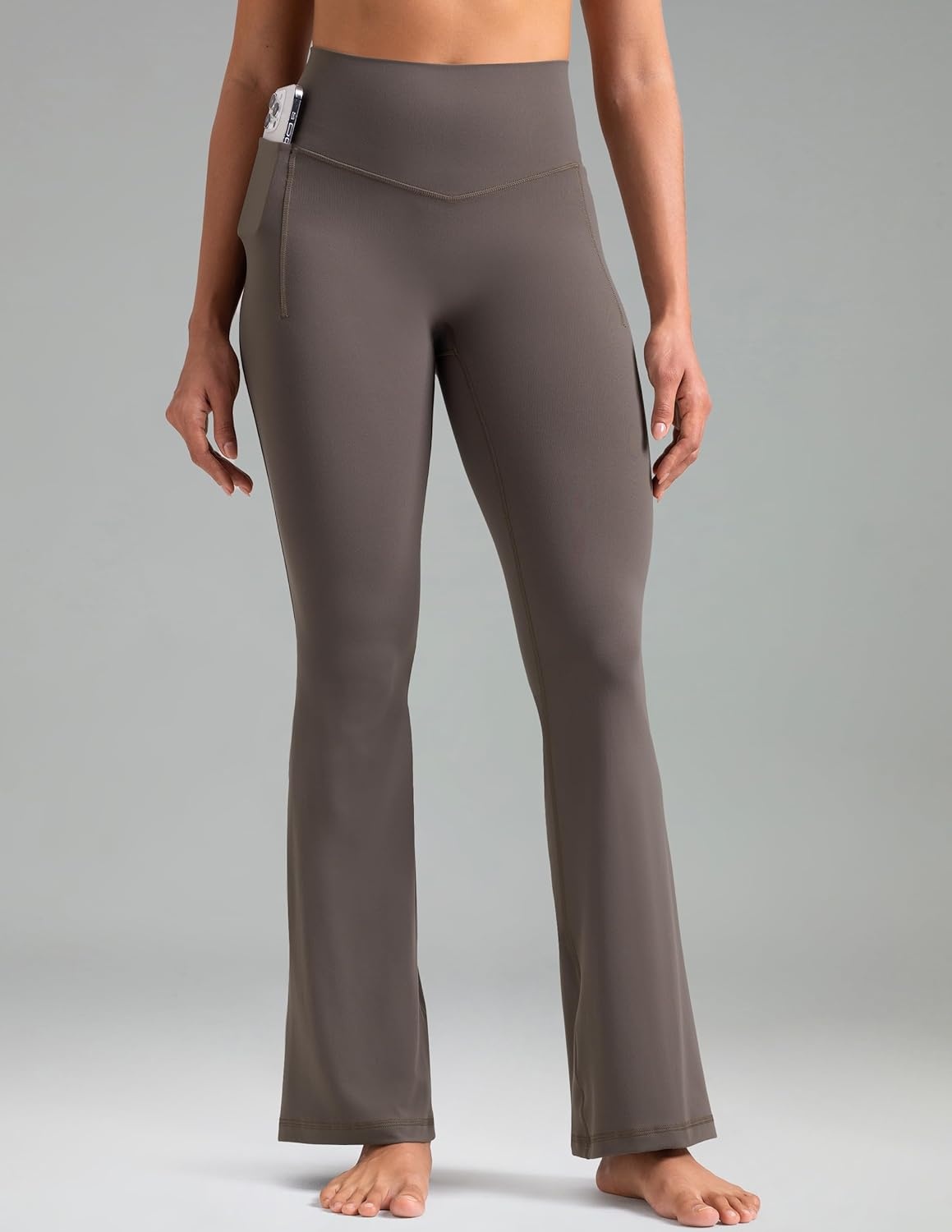 image:imageColorfulkoala Dreamlux Flare Leggings for Women with Pockets High Waist No Front Seam Yoga Pants 275 295 315Major Brown