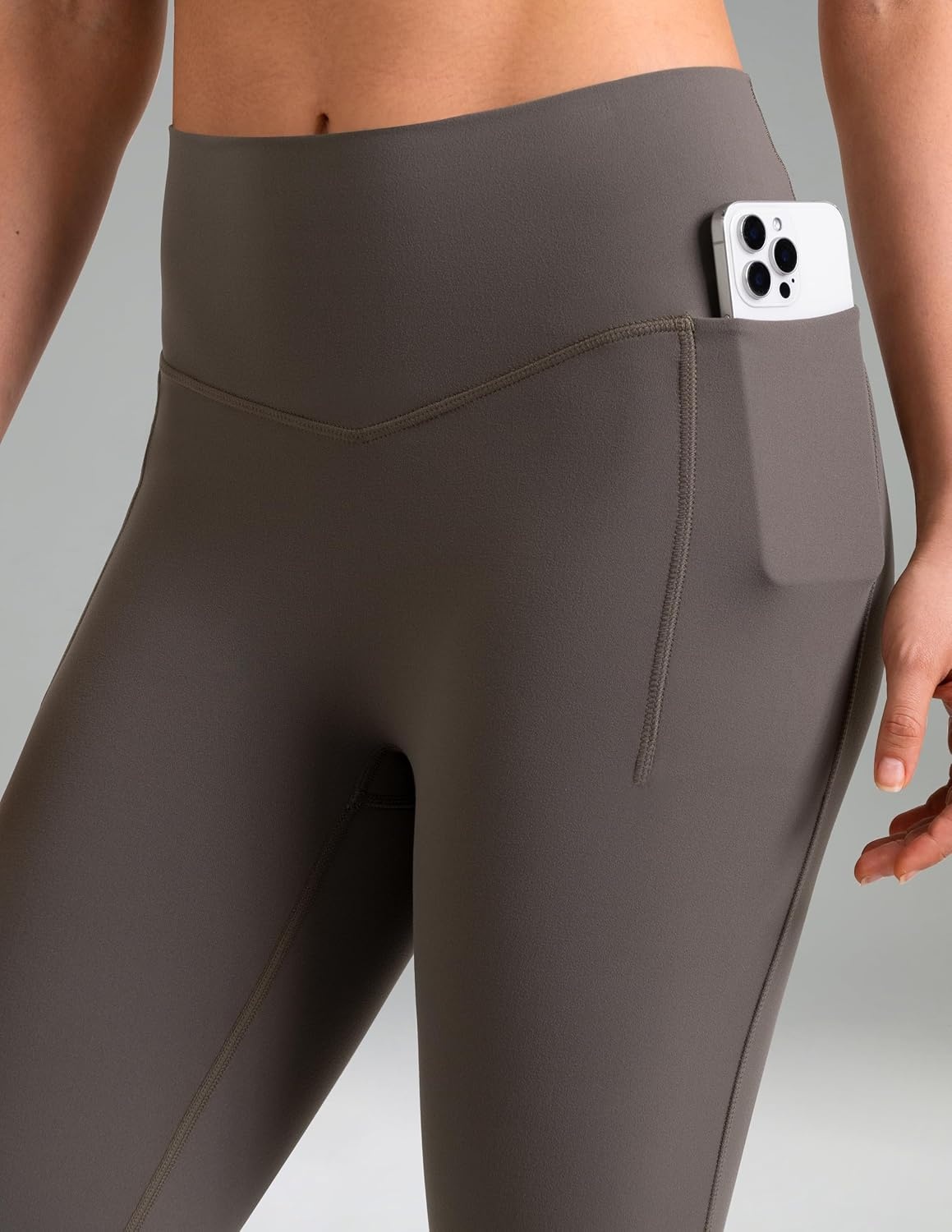 image:imageColorfulkoala Dreamlux Flare Leggings for Women with Pockets High Waist No Front Seam Yoga Pants 275 295 315Major Brown