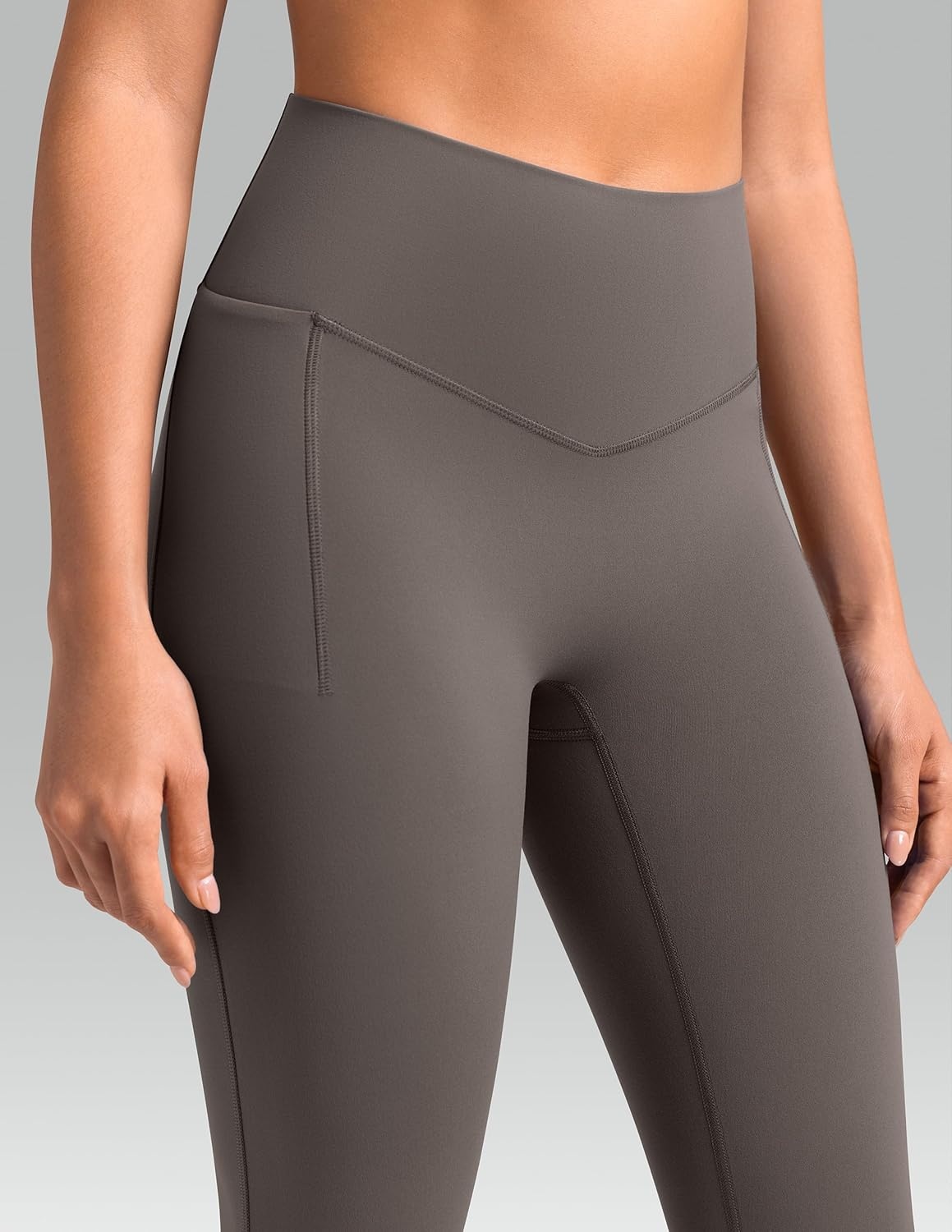 image:imageColorfulkoala Dreamlux Flare Leggings for Women with Pockets High Waist No Front Seam Yoga Pants 275 295 315Major Brown